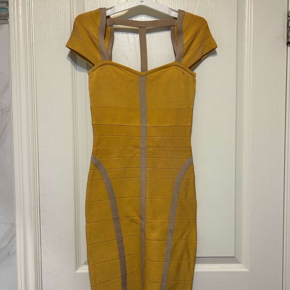Bebe yellow dress